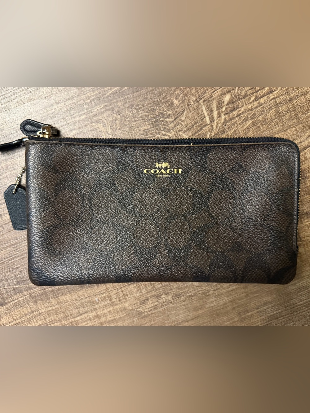 Coach Signature C Monogram Zip Pouch Wristlet